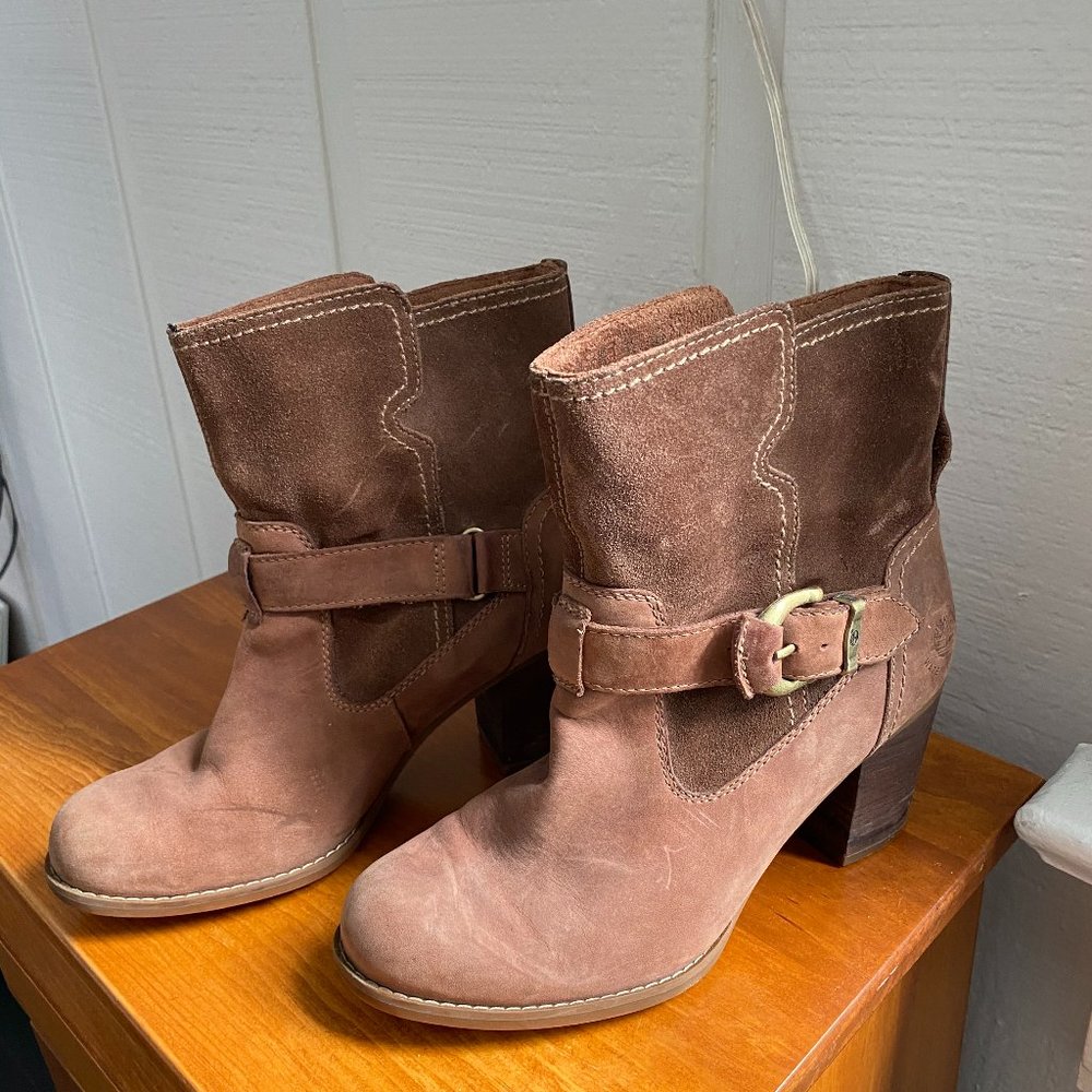 Timberland Brown Waterproof Heeled Sueded Booties